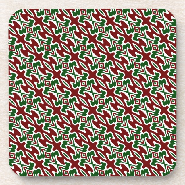 Porta-copo Padrão de Listra de Natal Retro Trippy Squiggly Mo (Frente)