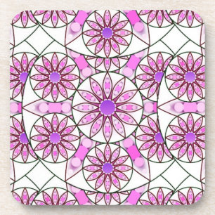 Porta-copo Padrão de mandala, lavanda, rosa, rosa-quente, br