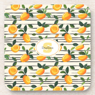 Porta-copo Padrão de Manga de Aquarela com Folhas Verdes