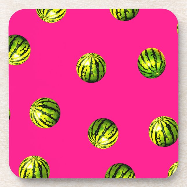 Porta-copo padrão de melancia rosa (Frente)