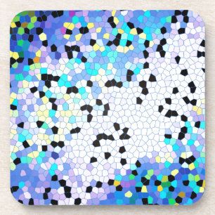 Porta-copo Padrão de Mosaico Azul e Preto