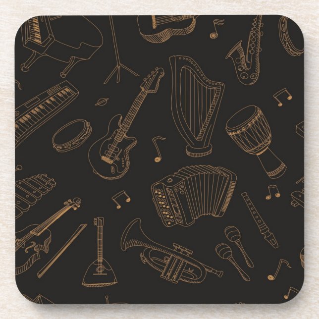 Porta-copo Padrão de música (Frente)