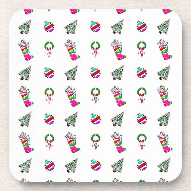 Porta-copo Padrão de Natal bonito (Frente)