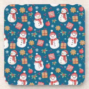 Porta-copo Padrão De Natal Snowman Holly Sai E Presente