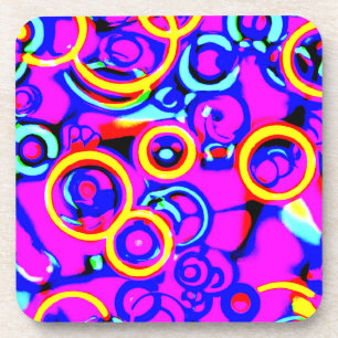Porta-copo Padrão de Neon Colorido Vibrante