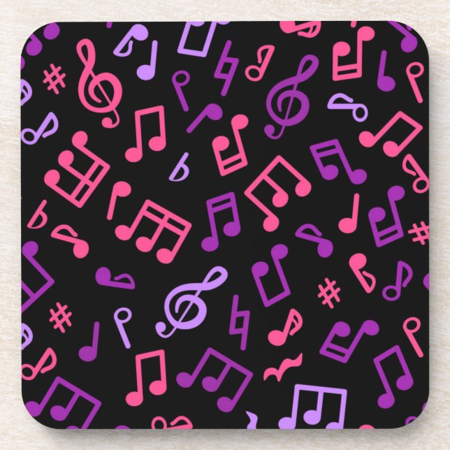 Porta-copo padrão de notas musicais (Frente)