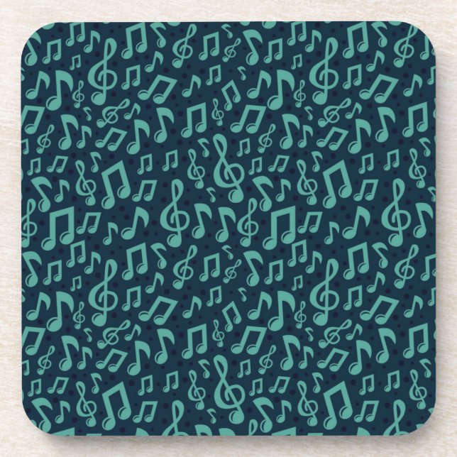 Porta-copo padrão de notas musicais (Frente)