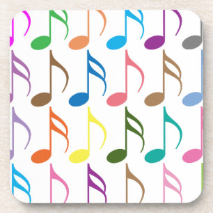 Porta-copo Padrão de notas musicais coloridas
