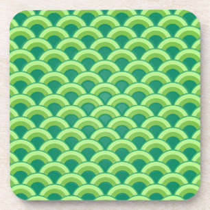 Porta-copo Padrão de onda Art Deco - jade verde