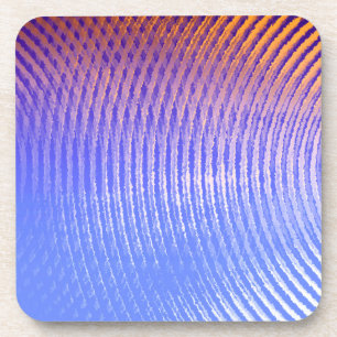 Porta-copo Padrão de ondas sonoras azuis e laranja