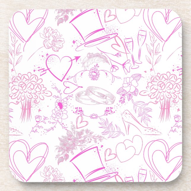 Porta-copo Padrão de ornamentos de casamento 02 (Frente)