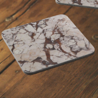Porta-copo Padrão de Pedra Branco Marble