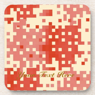 Porta-copo Padrão de Pixel Vermelho e Rosa