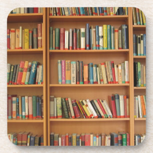 Porta-copo Padrão de prateleira clássico, estante,livros,anti