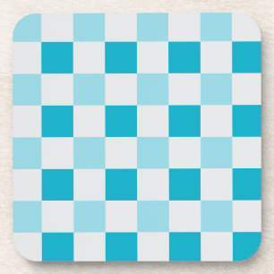 Porta-copo Padrão De Quadro De Verificação Branco E Azul