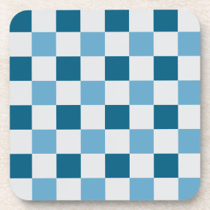 Porta-copo Padrão De Quadro De Verificação Branco E Azul