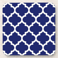 Padrão de Quatrefoil Branco Branco-marinho #5