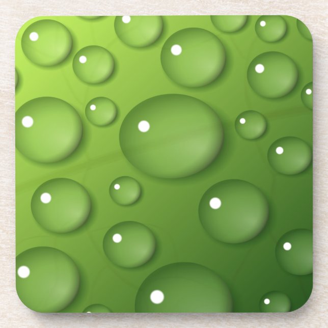 Porta-copo Padrão de Raindrop Verde (Frente)