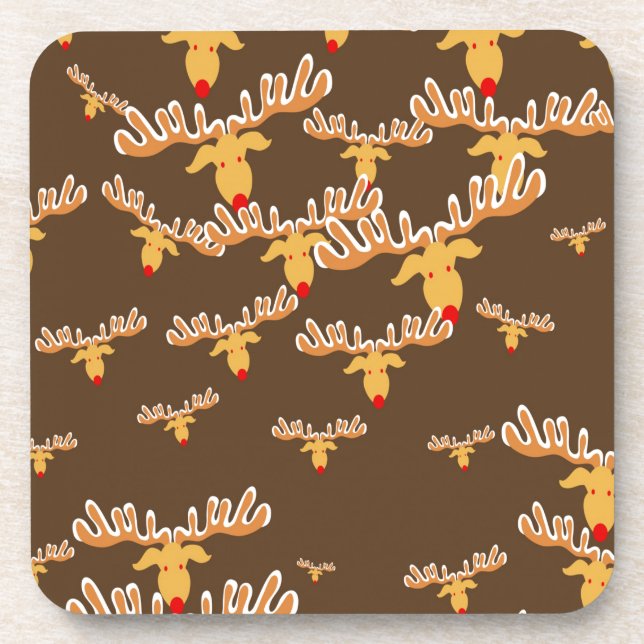 Porta-copo Padrão de renas de Natal (Frente)