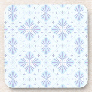 Porta-copo Padrão de repetição floral geométrica azul pastel
