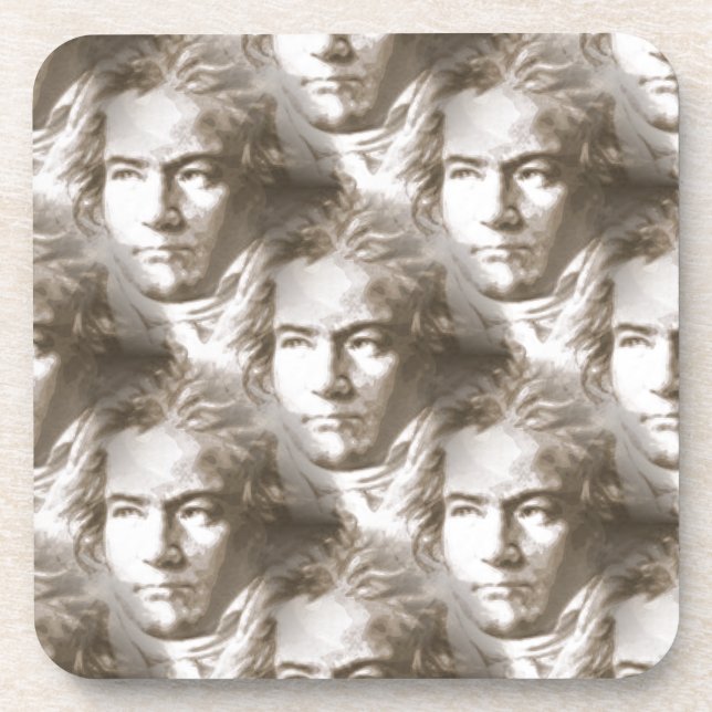 Porta-copo Padrão de retrato de Beethoven (Frente)