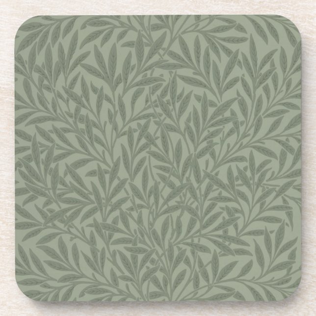 Porta-copo Padrão de Salgueiro William Morris Antigo Verde Sa (Frente)
