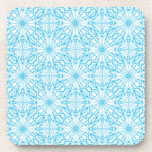 Porta-copo Padrão de Simetria Geométrica Azul Branco Luz Bril