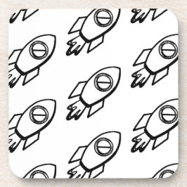 Porta-copo Padrão de Sketch do Foguete Voador
