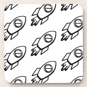 Porta-copo Padrão de Sketch do Foguete Voador