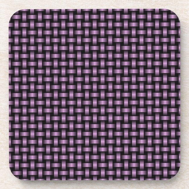 Porta-copo Padrão de Tear Preto Roxo (Frente)