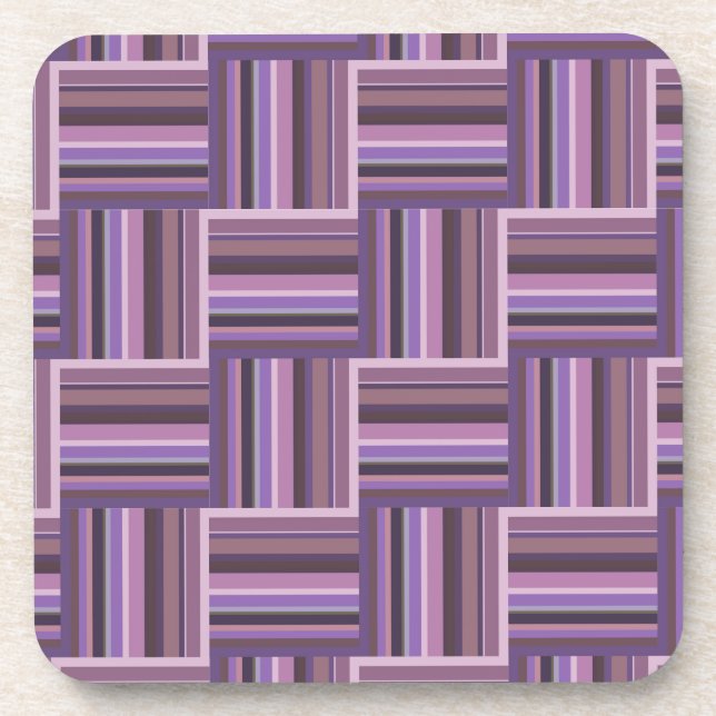Porta-copo Padrão de tecelagem de faixas de Mauve (Frente)