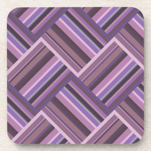 Porta-copo Padrão de tecelagem diagonal das faixas de Mauve