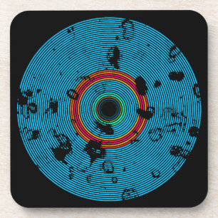 Porta-copo Padrão de textura do disco de vinil multicoloraç