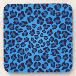 Porta-copo padrão de textura do leopardo azul