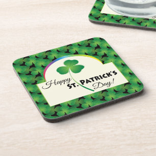 Porta-copo Padrão de Trevo Feliz Dia de São Patrício