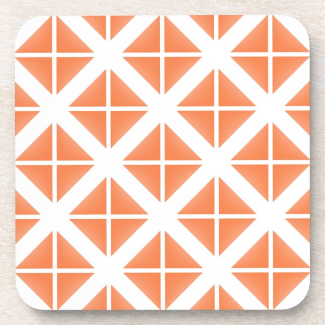 Porta-copo Padrão de Triângulo de Trendy Laranja (Frente)