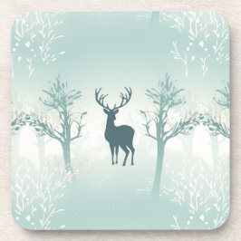 Porta-copo Padrão de veado e árvore