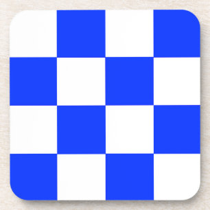 Porta-copo Padrão de Verificação Branco Azul