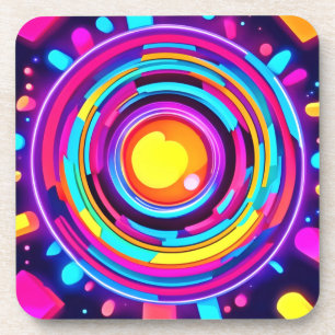 Porta-copo Padrão de Vórtex Neon Circle