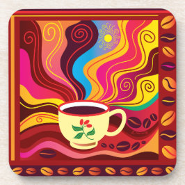 Porta-copo Padrão de Xícara de Café Fumegante