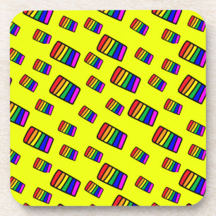 Porta-copo Padrão do bloco Funky Neon Rainbow