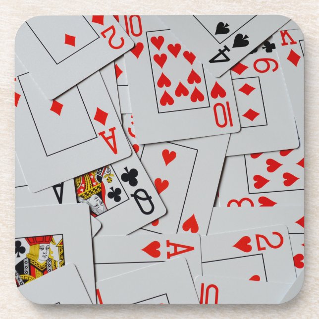 Porta-copo Padrão Do Deck Of Scatter Playing Cards (Frente)