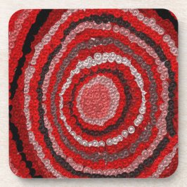 Porta-copo Padrão do Designer Circular Vermelho