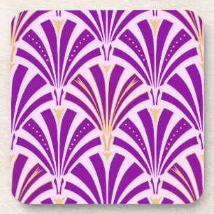 Porta-copo Padrão do ventilador Art Deco - roxo e orquídea