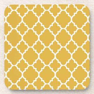 Porta-copo Padrão Dourado do Quatrefoil Branco do Marrocos
