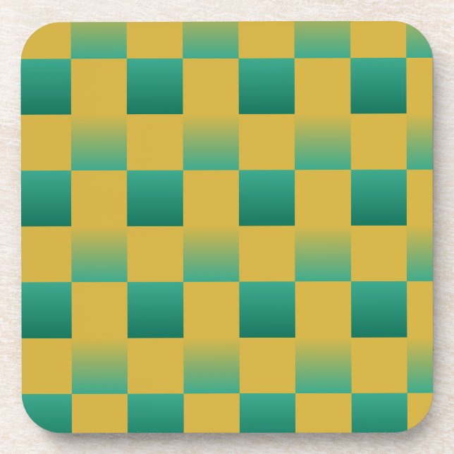 Porta-copo Padrão elegante em verde e ouro (Frente)