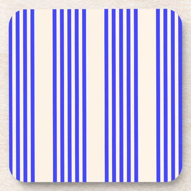 Porta-copo Padrão elétrico azul e bege cinco faixas (Frente)