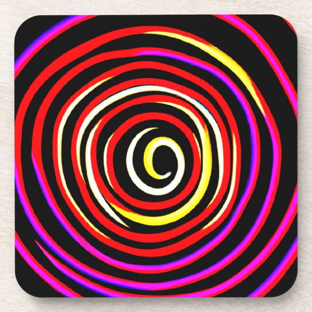 Porta-copo Padrão espiral colorido (Frente)