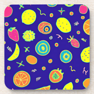 Porta-copo Padrão Expressivo de Artista de Neon-Fruta