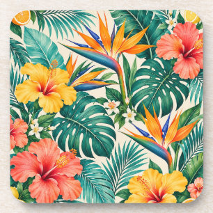 Porta-copo Padrão Floral Botânico Paraíso Tropical